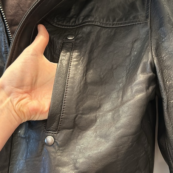 The Kooples real leather real fur hooded leather jacket size small - Picture 6 of 15